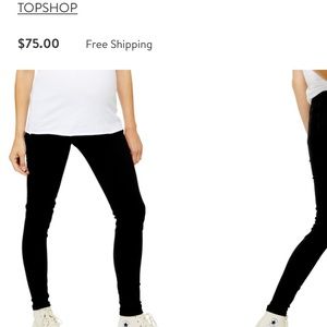 Topshop black maternity skinny jeans